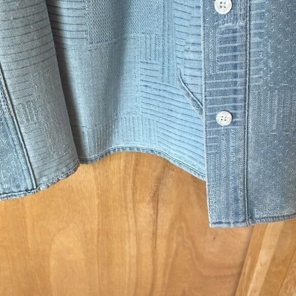 Bagatelle denim Shacket Long sleeve shirt multi print patchwork print brand Med - Picture 14 of 16